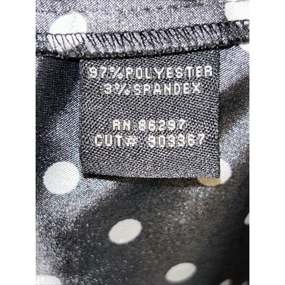 BCBG MAXAZRIA Womens XL Polka Dot Satin Button-Up Blouse Whimsigoth Preppy - Picture 13 of 14